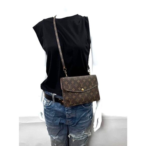 Women's Louis Vuitton Monogram Pochette Double Rabat Shoulder Bag - Picture 3 of 15